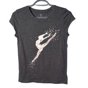 NWT Gap Gray Dance Graphic‎ Short Sleeve Tee Size XXL (14-16)